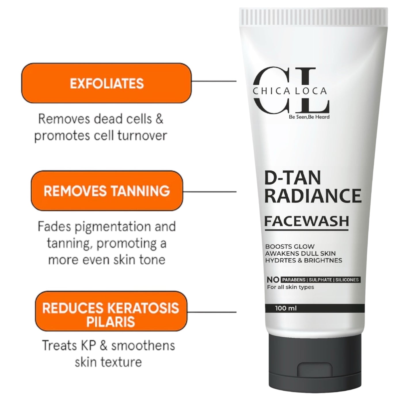 CHICALOCA D-Tan Radiance Facewash – 100ml