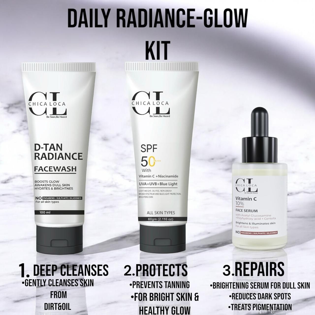CHICALOCA D-Tan Radiance Facewash – 100ml