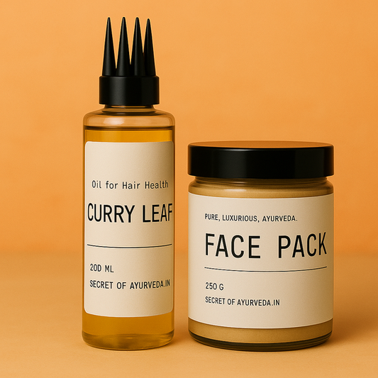 Curry Leaves Hair Oil 200ml + Face Pack 250g – Purify & Revive Bundle 🔥 super sale