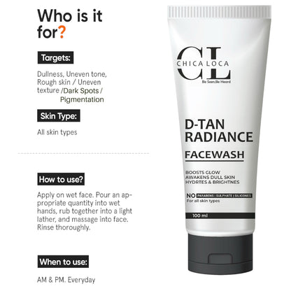 CHICALOCA D-Tan Radiance Facewash – 100ml